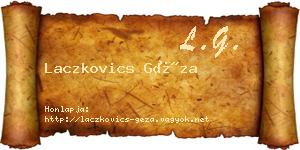 Laczkovics Géza névjegykártya