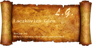 Laczkovics Géza névjegykártya